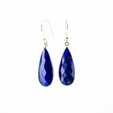 Long lapis lazuli earrings