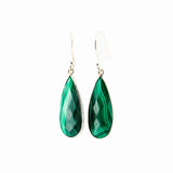 Long malachite earrings