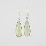 Long prehnite earrings