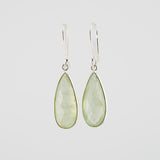 Long prehnite earrings