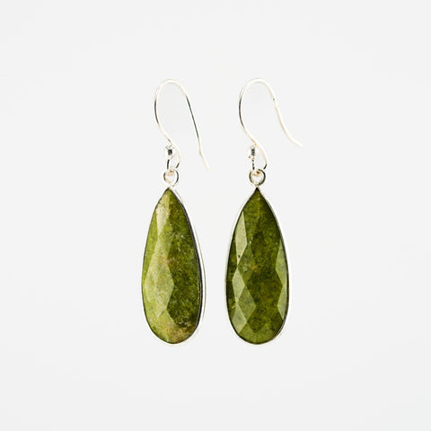 Long vesuvianite earrings