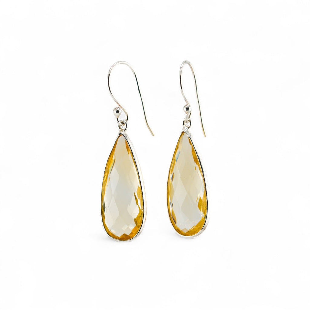 Long citrine earrings