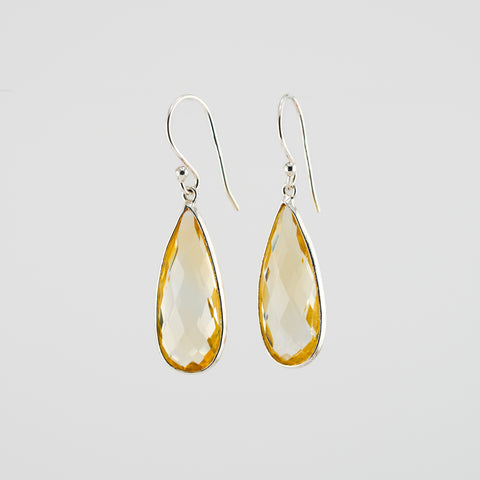 Long citrine earrings