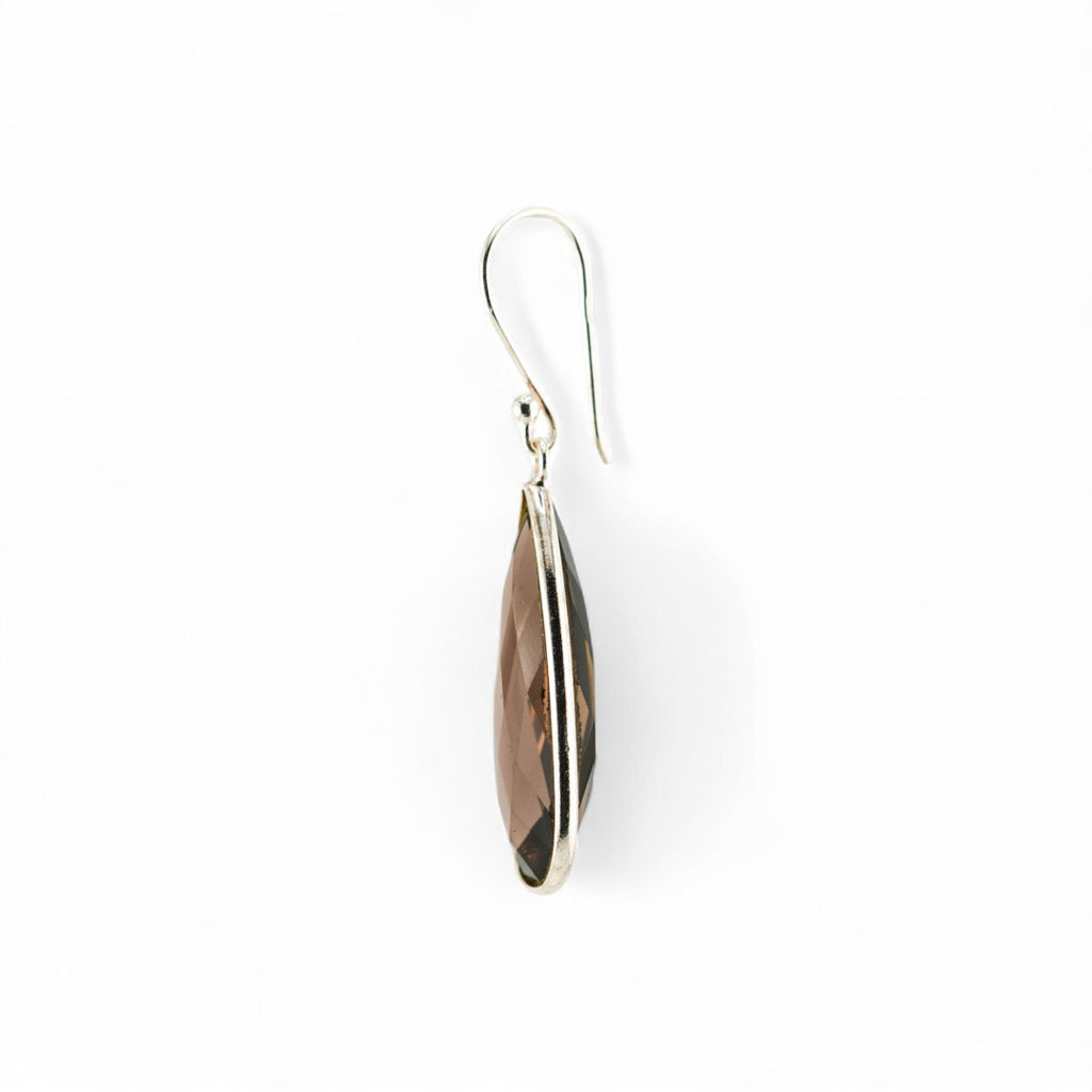 Long smoky quartz earrings