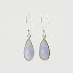 Blue lace agate short earrings