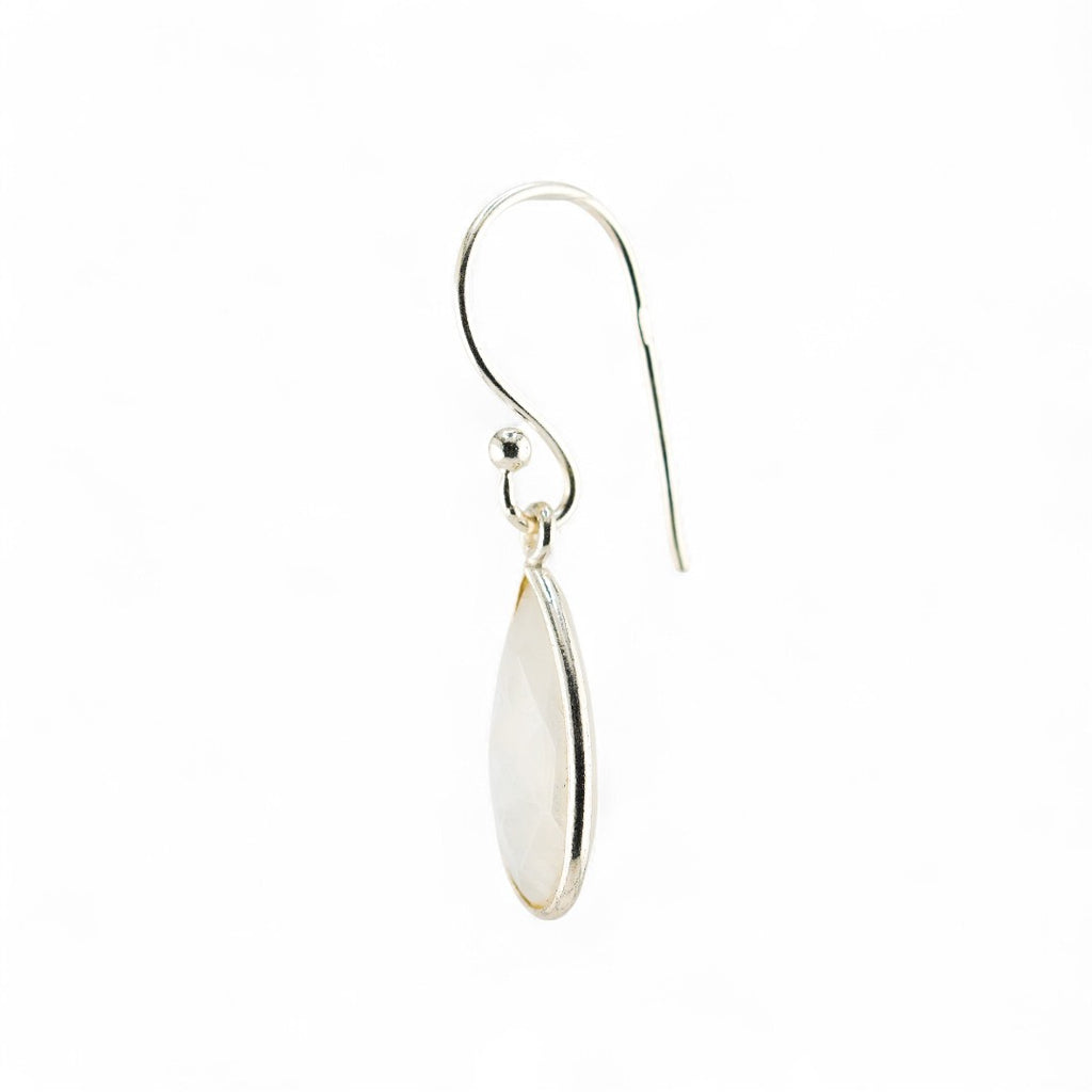 Rainbow moonstone short earrings