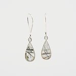 Black rutile quartz short earrings