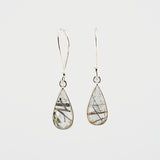 Black rutile quartz short earrings