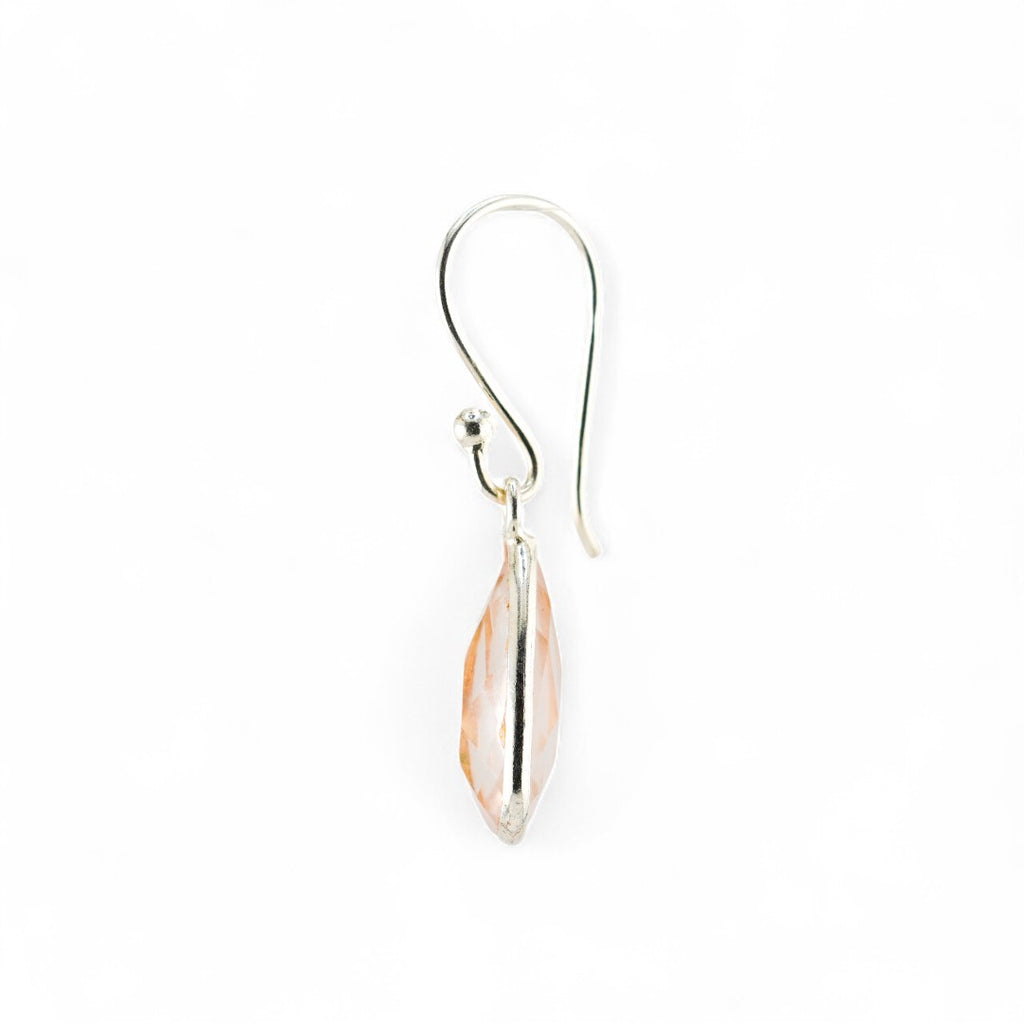 Rose quartz short earrings