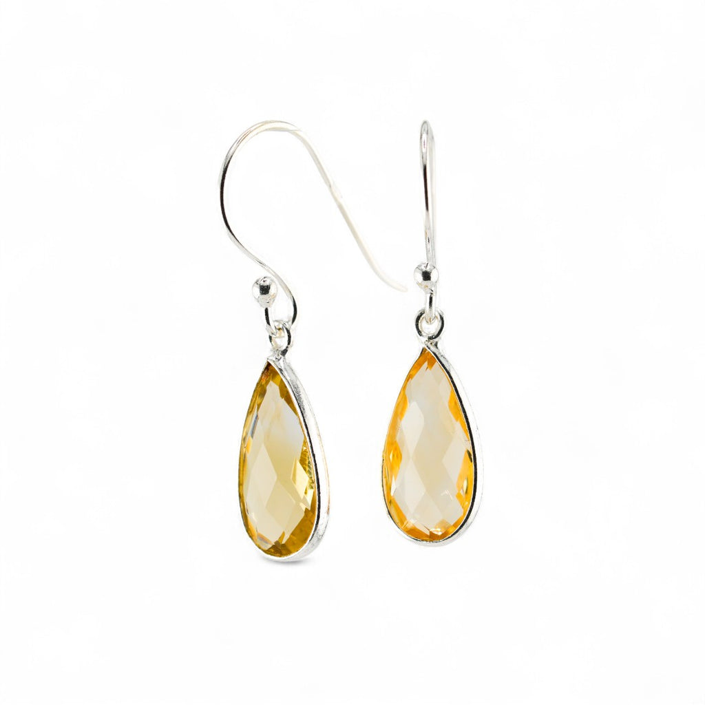 Citrine short earrings