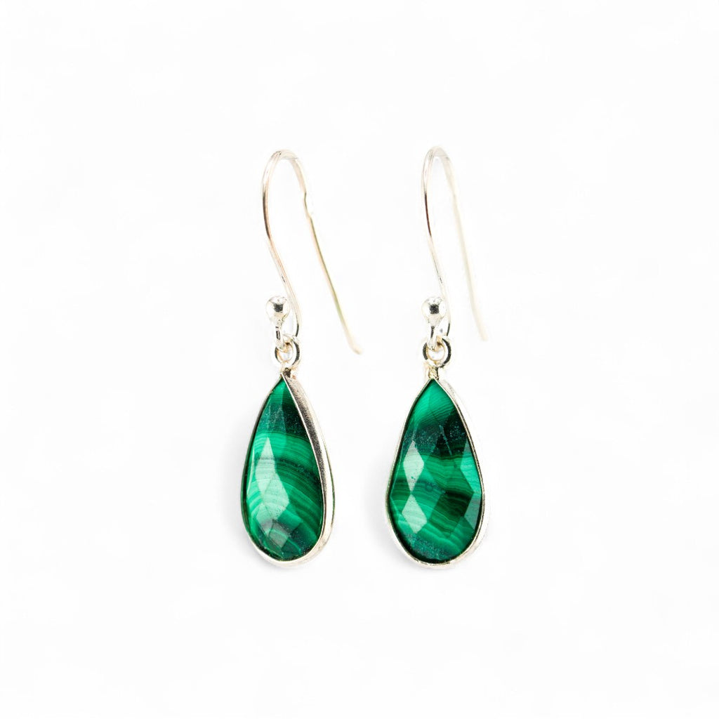 Malachite short earrings