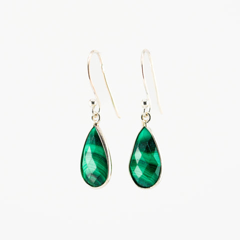 Malachite short earrings