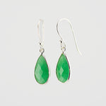 Green cherry quartz short earrings