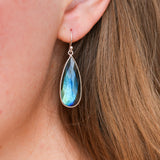 Long labradorite earrings