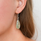 Long prehnite earrings