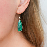 Long malachite earrings