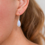 Rainbow moonstone short earrings