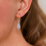 Blue lace agate short earrings