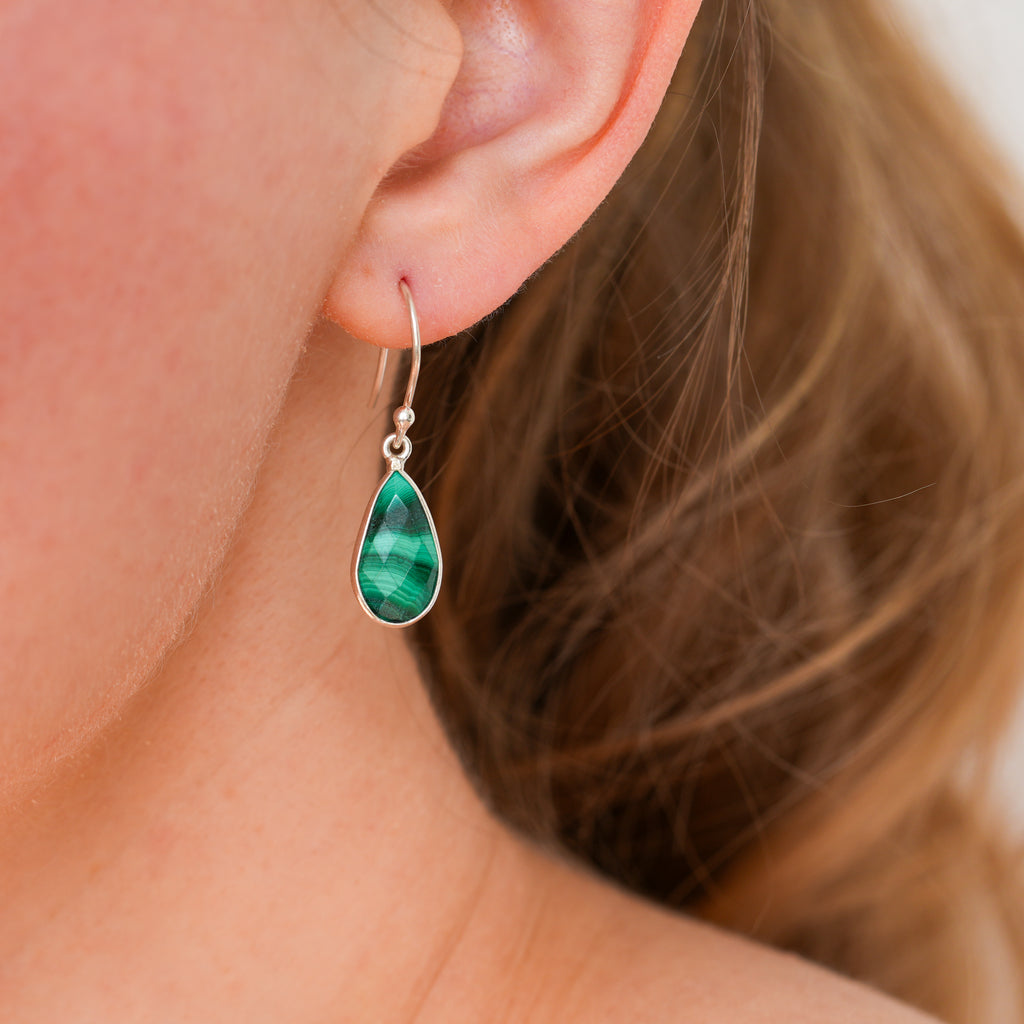 Malachite short earrings