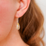 Golden rutile quartz short earrings