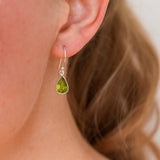 Teardrop peridot earrings