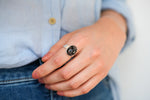 Nordic black rutile quartz ring