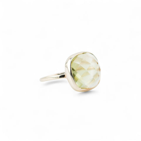 Green amethyst sugarloaf ring