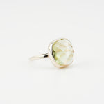 Green amethyst sugarloaf ring