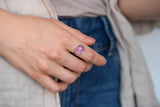 Amethyst sugarloaf ring