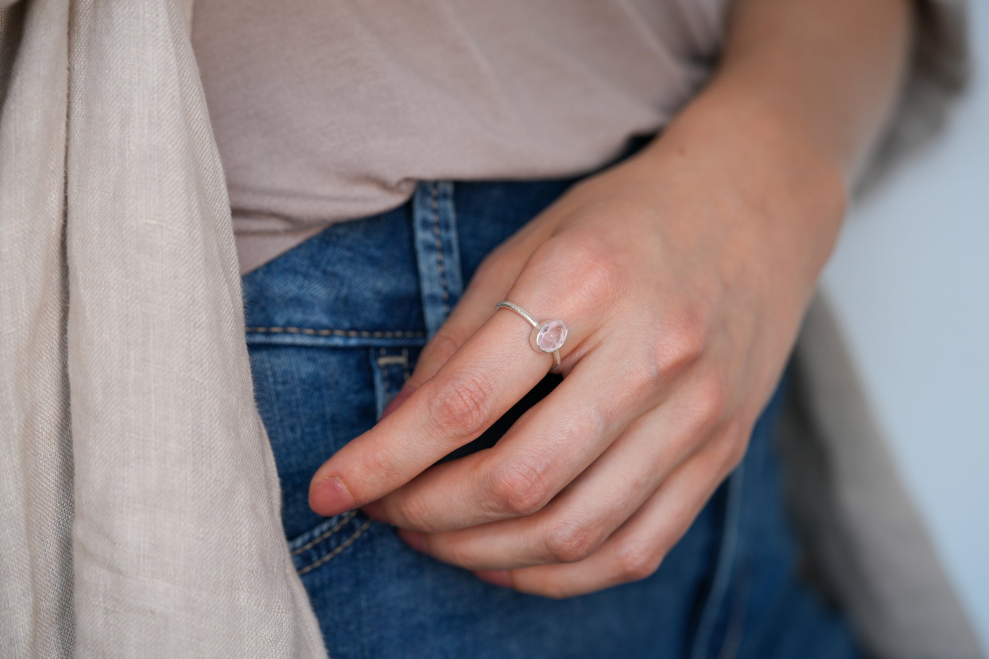 Eternal matte morganite ring