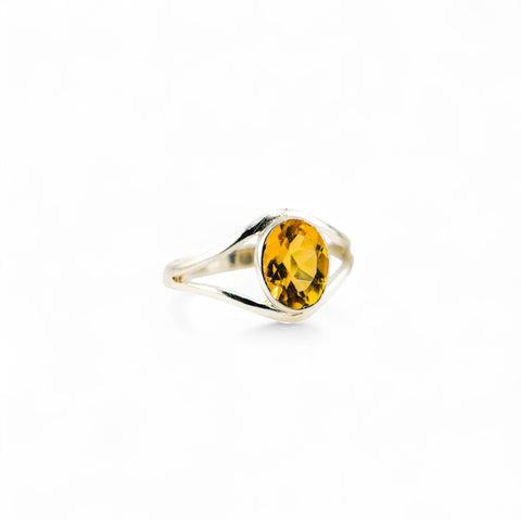 Citrine charm ring
