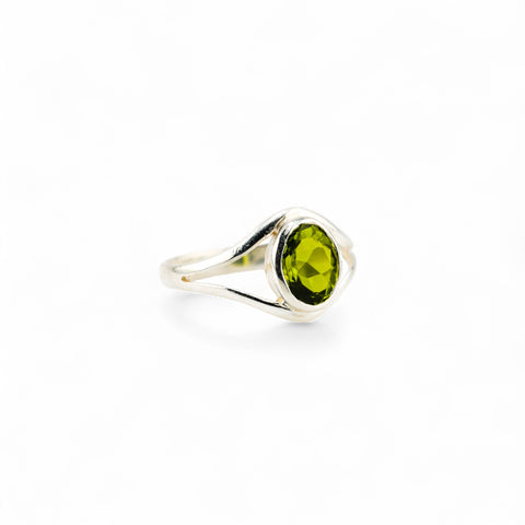 Peridot charm ring