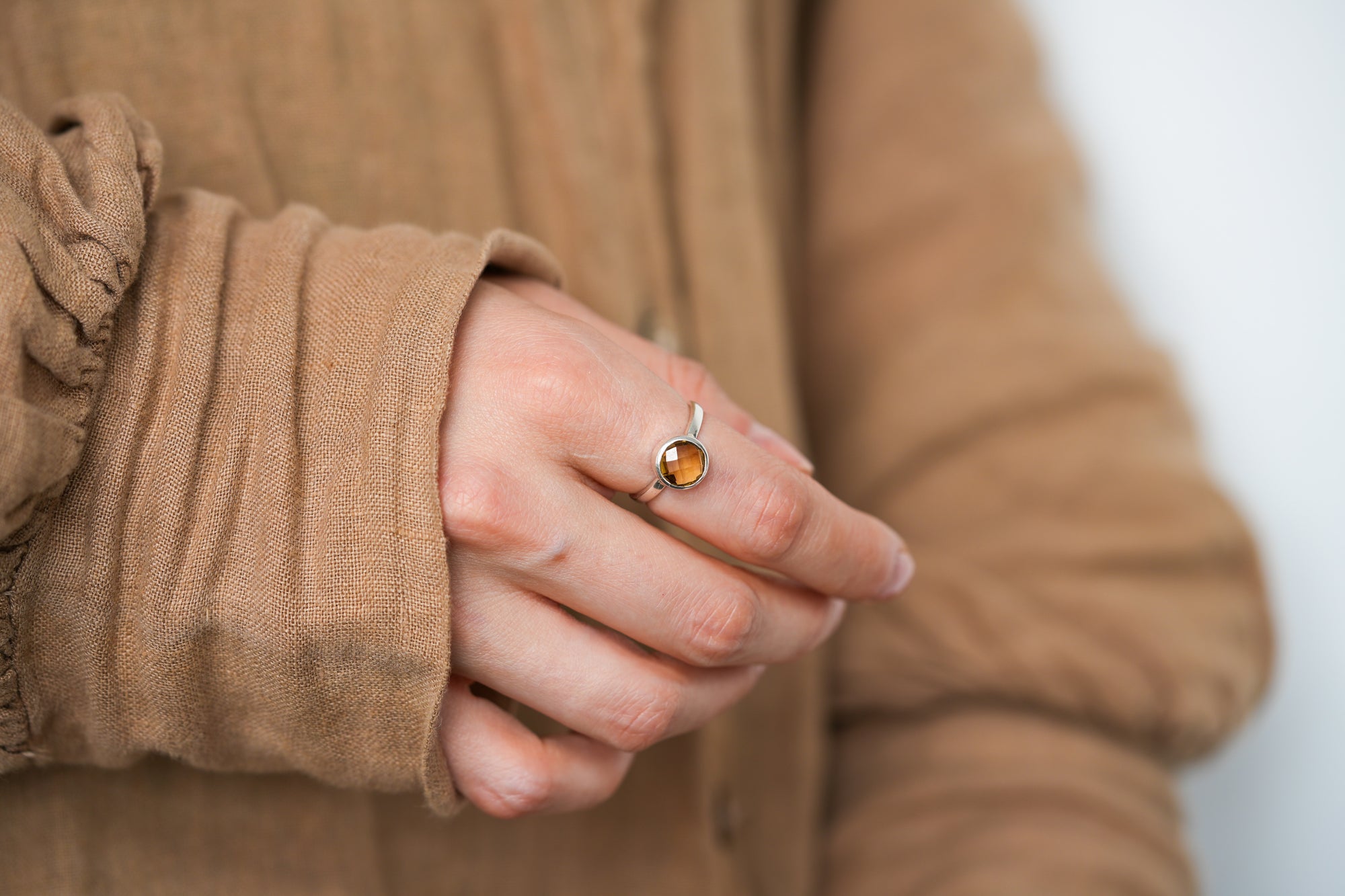Jaipur Citrine briolette ring