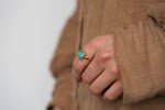 Sea blue druzy quartz ring