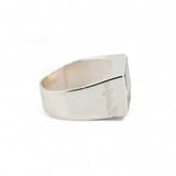Garnet and mother of pearl Latvia ring