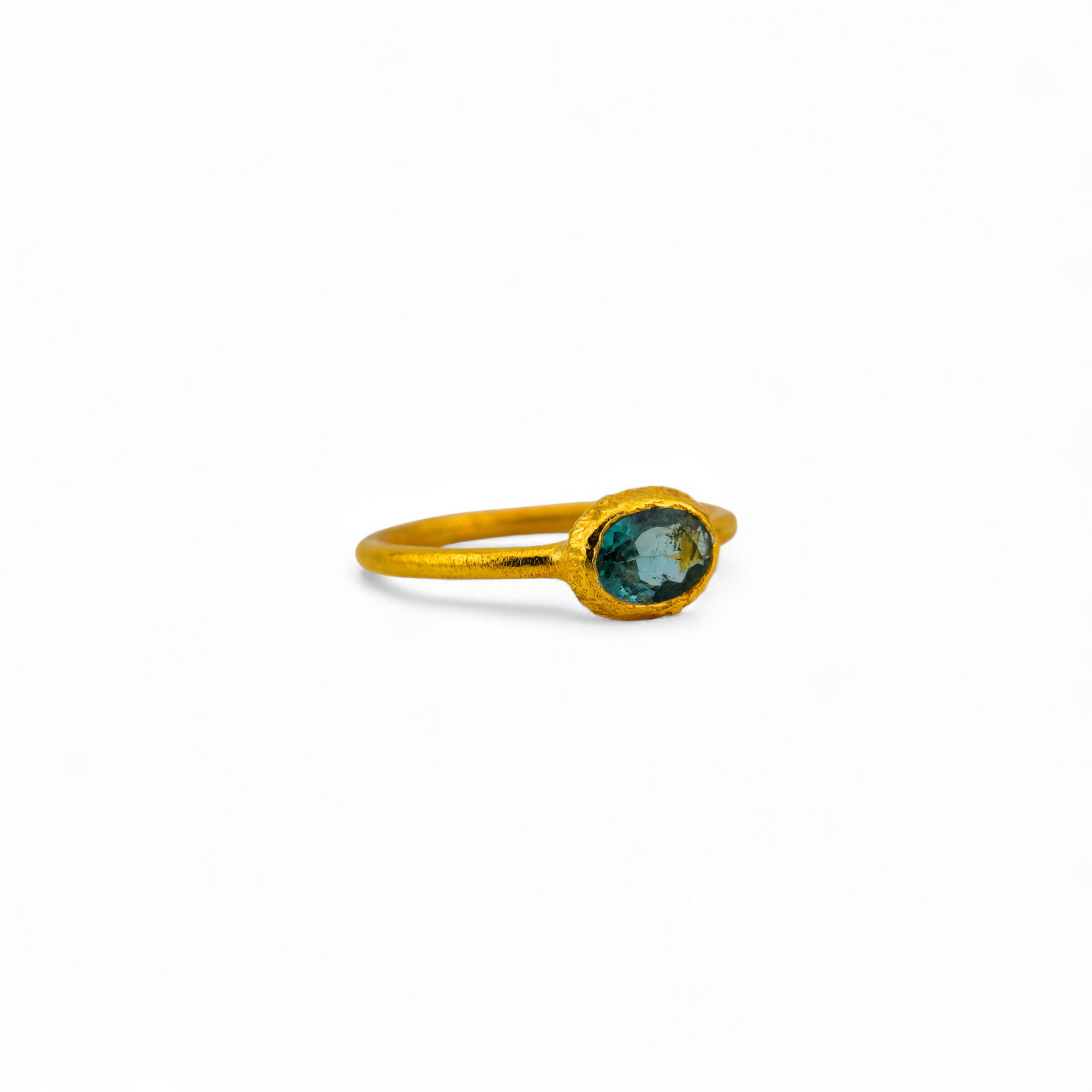 Multicolor tourmaline gold polished ring