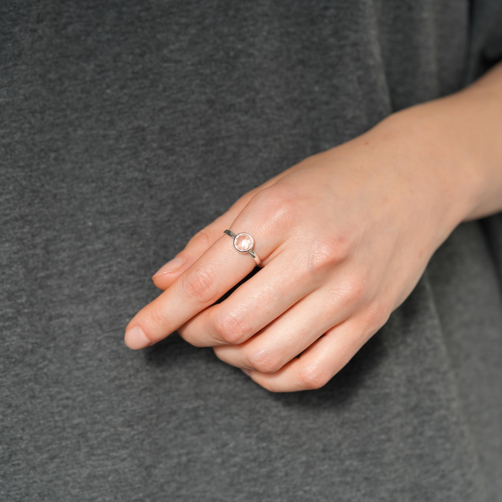 Jaipur rose quartz briolette ring