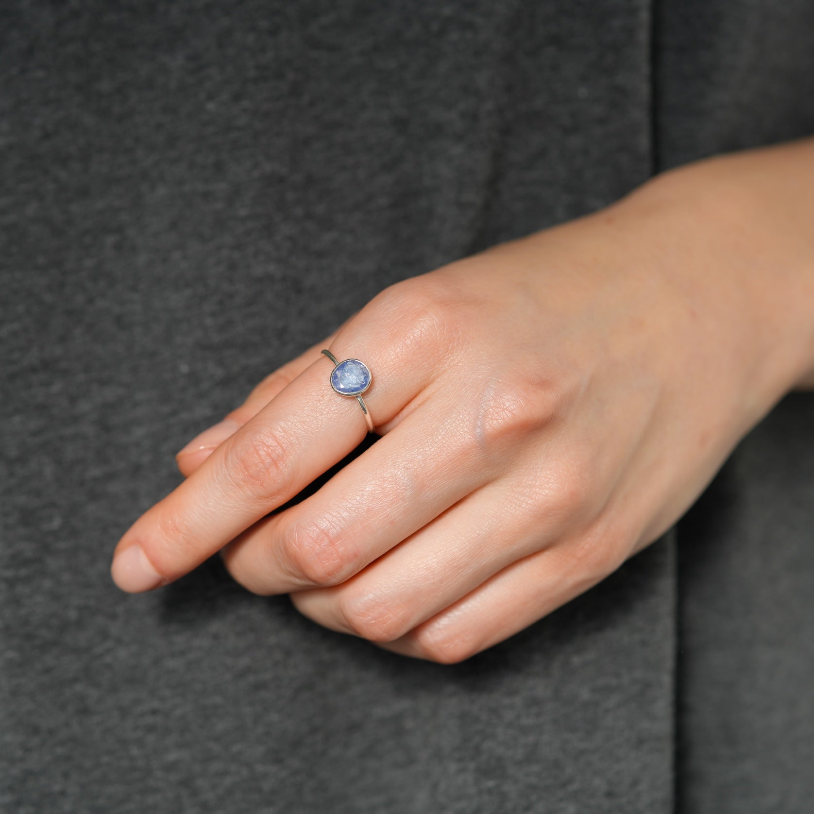 Mango cut tanzanite ring