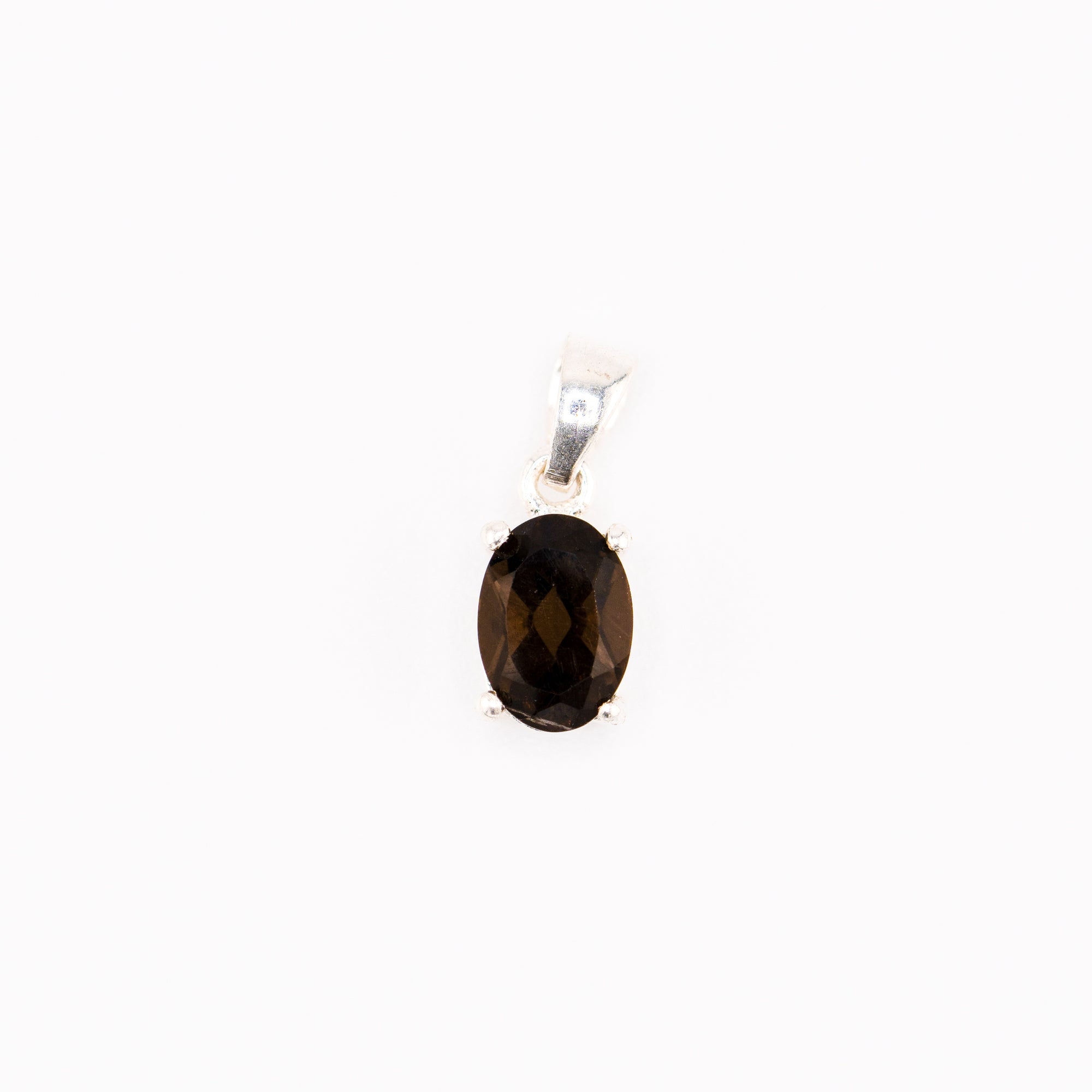 Lunara smoky quartz oval pendant