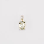 Green amethyst oval pendant