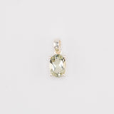 Green amethyst oval pendant