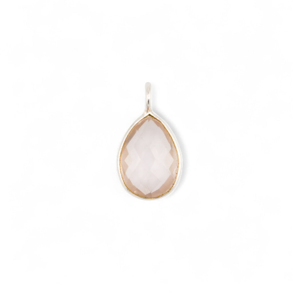 Rose quartz teardrop pendant small