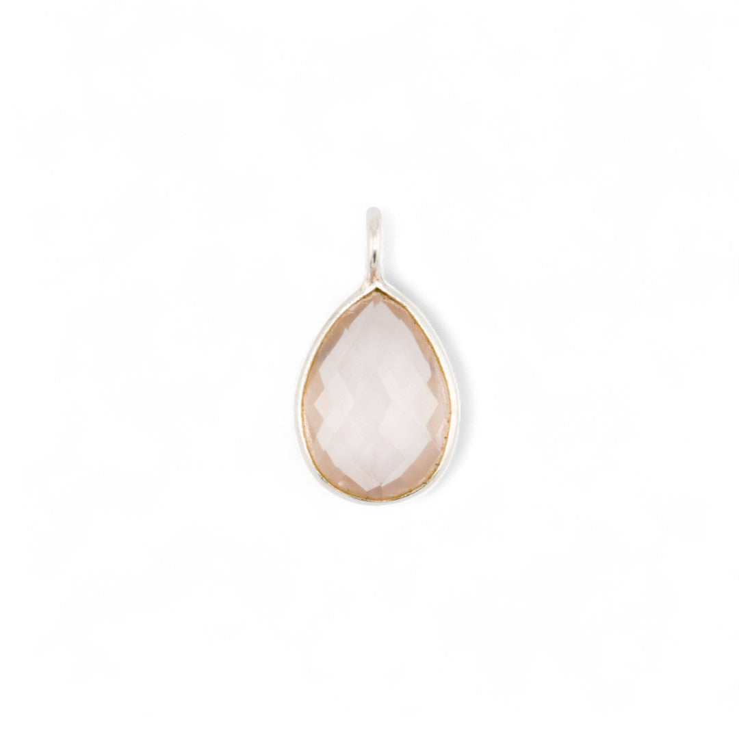 Rose quartz teardrop pendant small