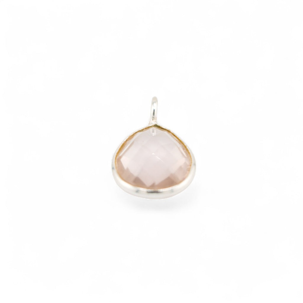 Rose quartz teardrop pendant small