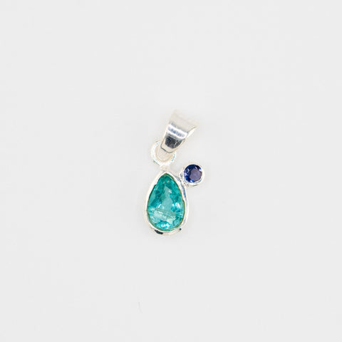 Apatite with Iolite pendant small