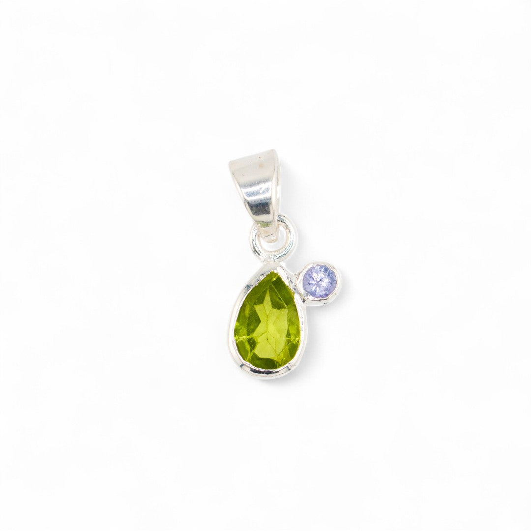 Wildmist peridot with tanzanite pendant