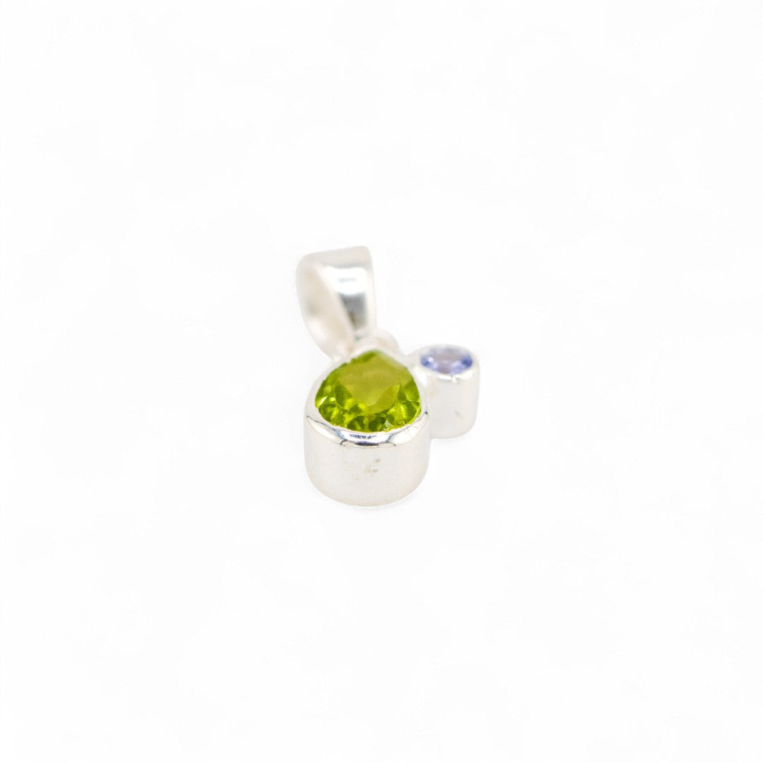 Wildmist peridot with tanzanite pendant