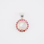 Laxmi Moonstone and Pink tourmaline pendant