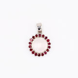 Laxmi Rose Quartz with Garnet pendant