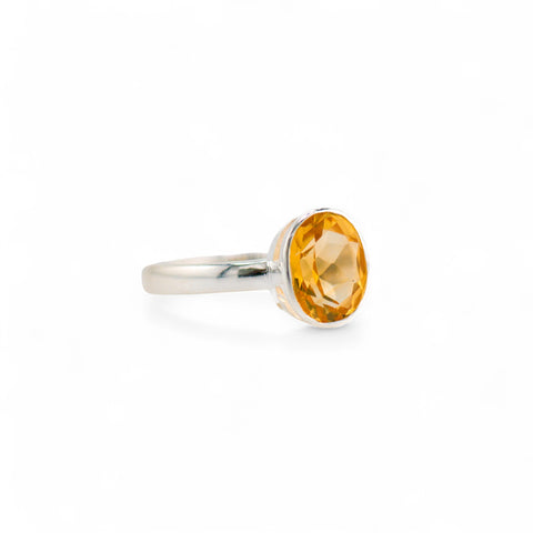 Citrine charm ring